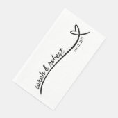 Eenvoudige hartlijn bruiloft servet (Hoek)