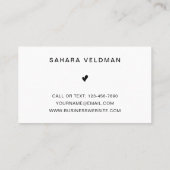 Eenvoudige hartslag zwart-wit elastische as visitekaartje (Achterkant)