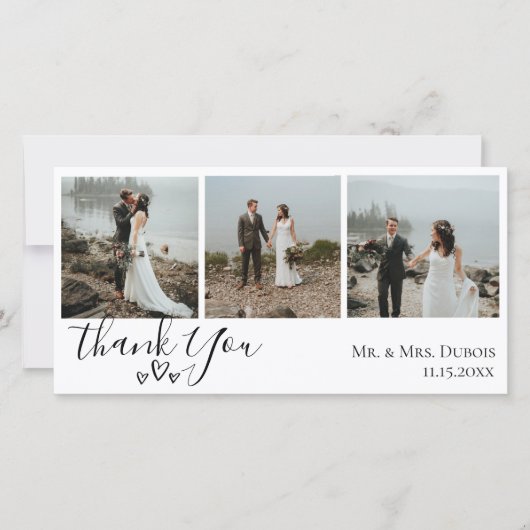 Eenvoudige hartstochtelijke foto Hartelijk dank Bedankkaart (Voorkant)