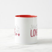 Eenvoudige Harttypografie Rood Tweekleur Mok (Midden)