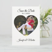 Eenvoudige hartvorm Foto opslaan Datum Kaart (Staand voorkant)