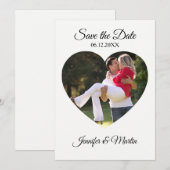 Eenvoudige hartvorm Foto opslaan Datum Kaart (Voorkant / Achterkant)