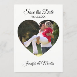 Eenvoudige hartvorm Foto opslaan Datum Kaart