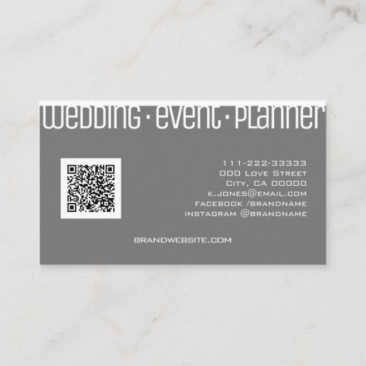 Eenvoudige Hartvorm Omtrek Grijs en Wit Modern Visitekaartje (Achterkant)