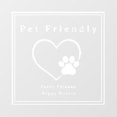 Eenvoudige Hartvormige Pootafdruk Vriendelijk Voor Raamsticker (Vel)