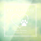 Eenvoudige Hartvormige Pootafdruk Vriendelijk Voor Raamsticker (Vel 3)