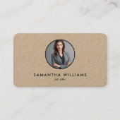 Eenvoudige Headshot Custom QR Foto of Logo Kraft Visitekaartje (Voorkant)