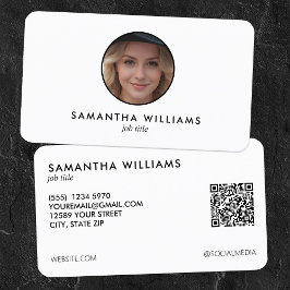 Eenvoudige Headshot Custom QR Foto of Logo Visitekaartje