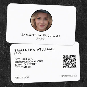 Eenvoudige Headshot Custom QR Foto of Logo Visitekaartje