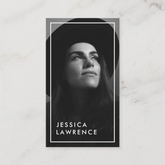 Eenvoudige headshot foto acteurs modellen fotograf visitekaartje (Voorkant)