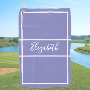 eenvoudige Heather Blue aangepaste naam Womens Golfhanddoek