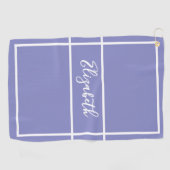  eenvoudige Heather Blue aangepaste naam Womens Golfhanddoek (Horizontaal)