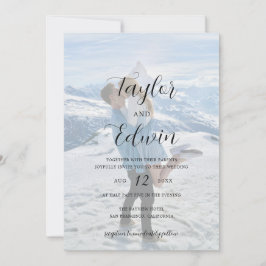 Eenvoudige hedendaagse foto moderne bruiloft kaart