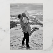 Eenvoudige hedendaagse foto van modern Roos Gold Folie Uitnodiging (Achterkant)