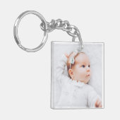 Eenvoudige hedendaagse foto's en info sleutelhanger (Voorkant Links)