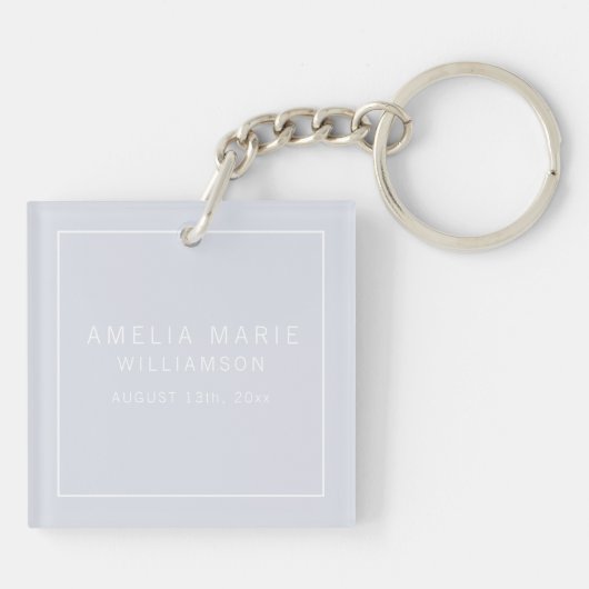 Eenvoudige hedendaagse foto's en info sleutelhanger (Achterkant)