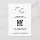 Eenvoudige hedendaagse moderne QR-code bruiloft RSVP Kaartje (Voorkant)