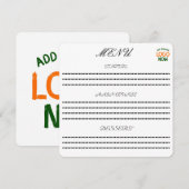EENVOUDIGE HEDENDAAGSE SCHONE WITTE MODE CLIENT MENU (Voorkant / Achterkant)