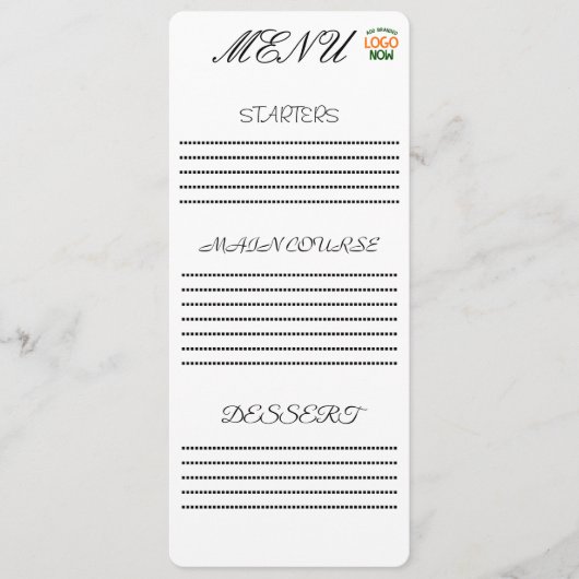 EENVOUDIGE HEDENDAAGSE SCHONE WITTE MODE CLIENT MENU (Voorkant)