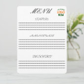 EENVOUDIGE HEDENDAAGSE SCHONE WITTE MODE CLIENT MENU (Staand voorkant)