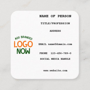 EENVOUDIGE HEDENDAAGSE SCHONE WITTE MODIEUZE CLIEN VIERKANTE VISITEKAARTJE