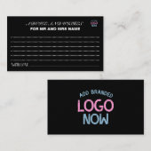 EENVOUDIGE HEDENDAAGSE SCHONE ZWARTE MODIEUZE CLIE ADVIESKAART (Voorkant / Achterkant)