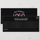 EENVOUDIGE HEDENDAAGSE SCHONE ZWARTE MODIEUZE CLIE ADVIESKAART (Voorkant / Achterkant)