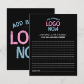 EENVOUDIGE HEDENDAAGSE SCHONE ZWARTE MODIEUZE CLIE ADVIESKAART (Voorkant / Achterkant)