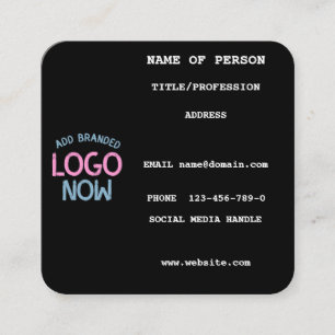 EENVOUDIGE HEDENDAAGSE SCHONE ZWARTE MODIEUZE CLIE VIERKANTE VISITEKAARTJE