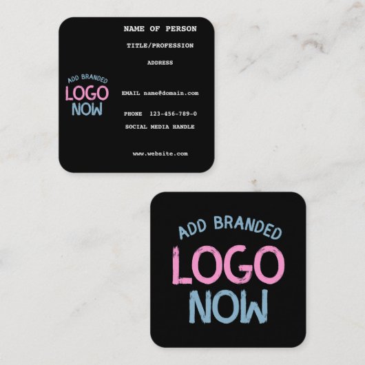 EENVOUDIGE HEDENDAAGSE SCHONE ZWARTE MODIEUZE CLIE VIERKANTE VISITEKAARTJE (Voorkant / Achterkant)