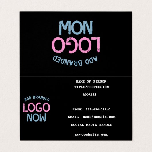 EENVOUDIGE HEDENDAAGSE SCHONE ZWARTE MODIEUZE CLIE VISITEKAARTJE (Buitenkant ongevouwen)