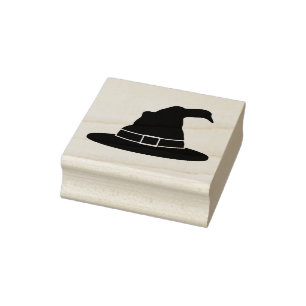 Eenvoudige Heksenhoed Silhouet Vorm voor Halloween Rubberstempel