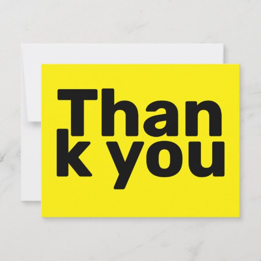 Eenvoudige helder geel vet moderne zaken bedankkaart (Voorkant)