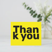 Eenvoudige helder geel vet moderne zaken bedankkaart (Staand voorkant)