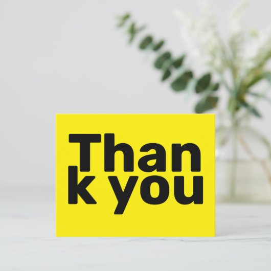 Eenvoudige helder geel vet moderne zaken bedankkaart (Staand voorkant)