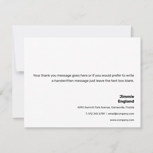 Eenvoudige helder geel vet moderne zaken bedankkaart (Achterkant)