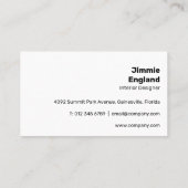 Eenvoudige helderblauwe moderne krachtige kleurrij visitekaartje (Achterkant)