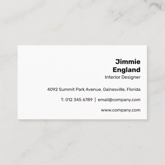 Eenvoudige helderblauwe moderne krachtige kleurrij visitekaartje (Achterkant)