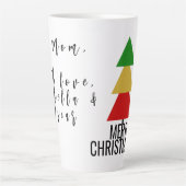 EENVOUDIGE HELDERE KLEUR XMAS TREE MET SCRIPTTEKST LATTE MOK (Voorkant)