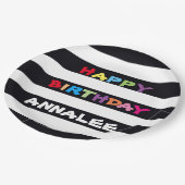 Eenvoudige heldere kleurrijke Gepersonaliseerd Hap Papieren Bordje (Gekanteld)