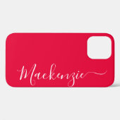 Eenvoudige Heldere Levendige Girly Roze Kalligrafi Case-Mate iPhone Case (Achterkant (horizontaal))