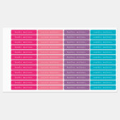 Eenvoudige heldere regenboog waterdichte naam labels (Vel)
