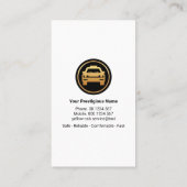 Eenvoudige heldergele Taxi Spotlight Visitekaartje (Achterkant)