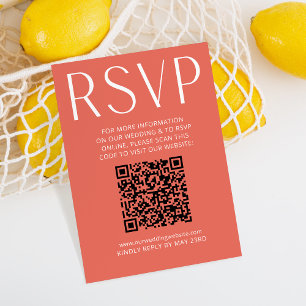 Eenvoudige helderroze RSVP Online QR-code
