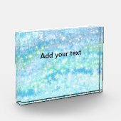 Eenvoudige hemelblauwe glitsterren voegen jouw tek fotoblokken (Links)