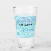 Eenvoudige hemelblauwe glitsterren voegen jouw tek glas (Achterkant)