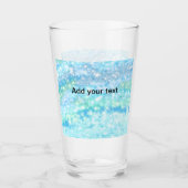 Eenvoudige hemelblauwe glitsterren voegen jouw tek glas (Voorkant)