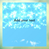 Eenvoudige hemelblauwe glitsterren voegen jouw tek raamsticker (Vel 3)