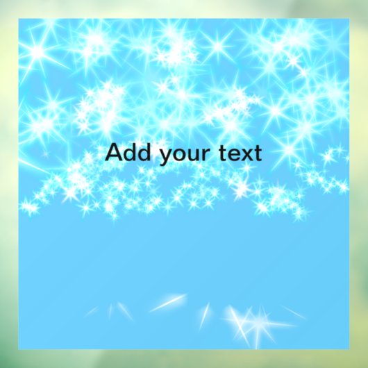 Eenvoudige hemelblauwe glitsterren voegen jouw tek raamsticker (Vel 3)