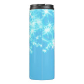 Eenvoudige hemelblauwe glitsterren voegen jouw tek thermosbeker (Achterkant)